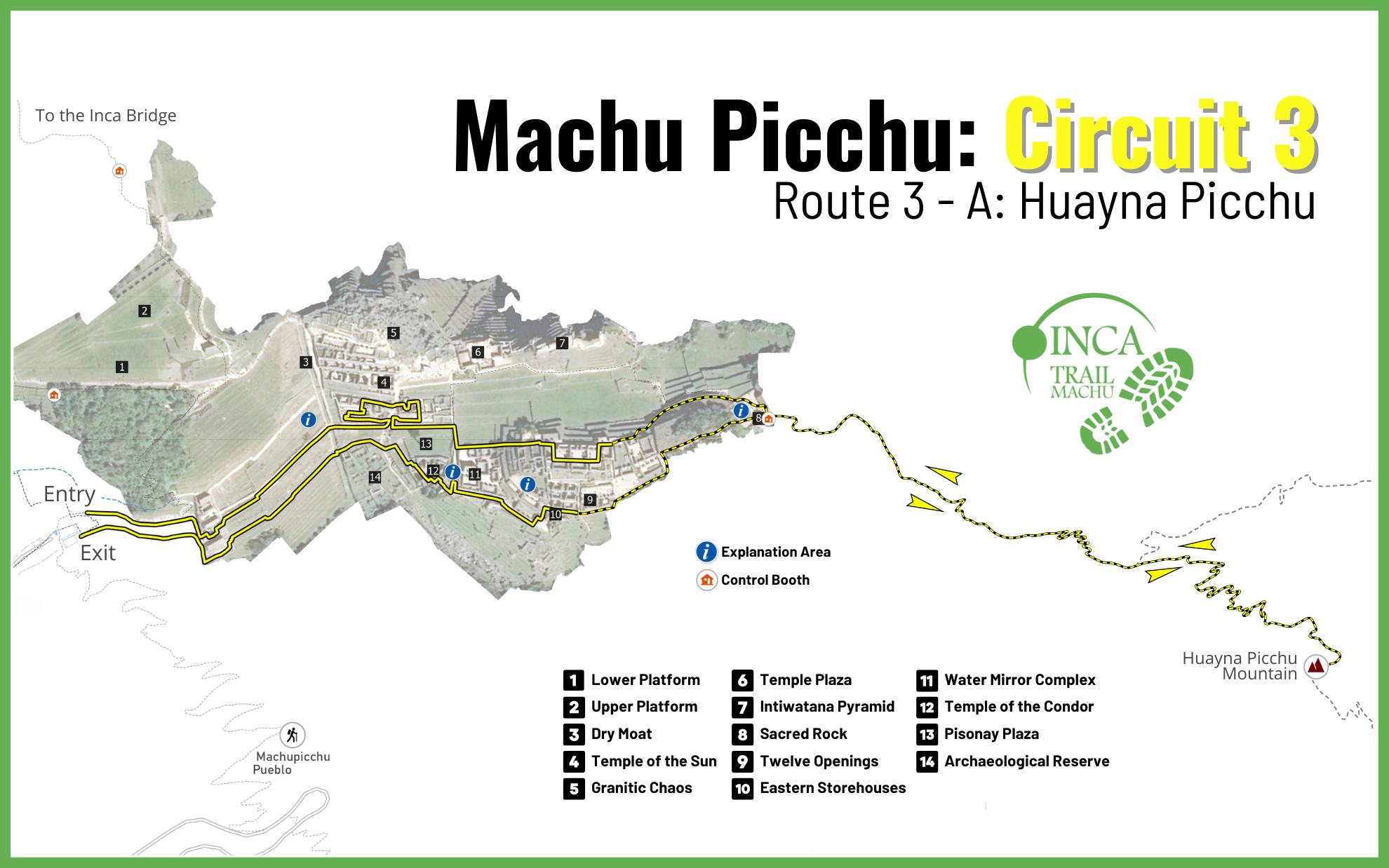 Machu Picchu circuits map