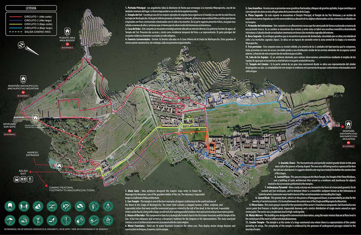 Machu Picchu circuits Map