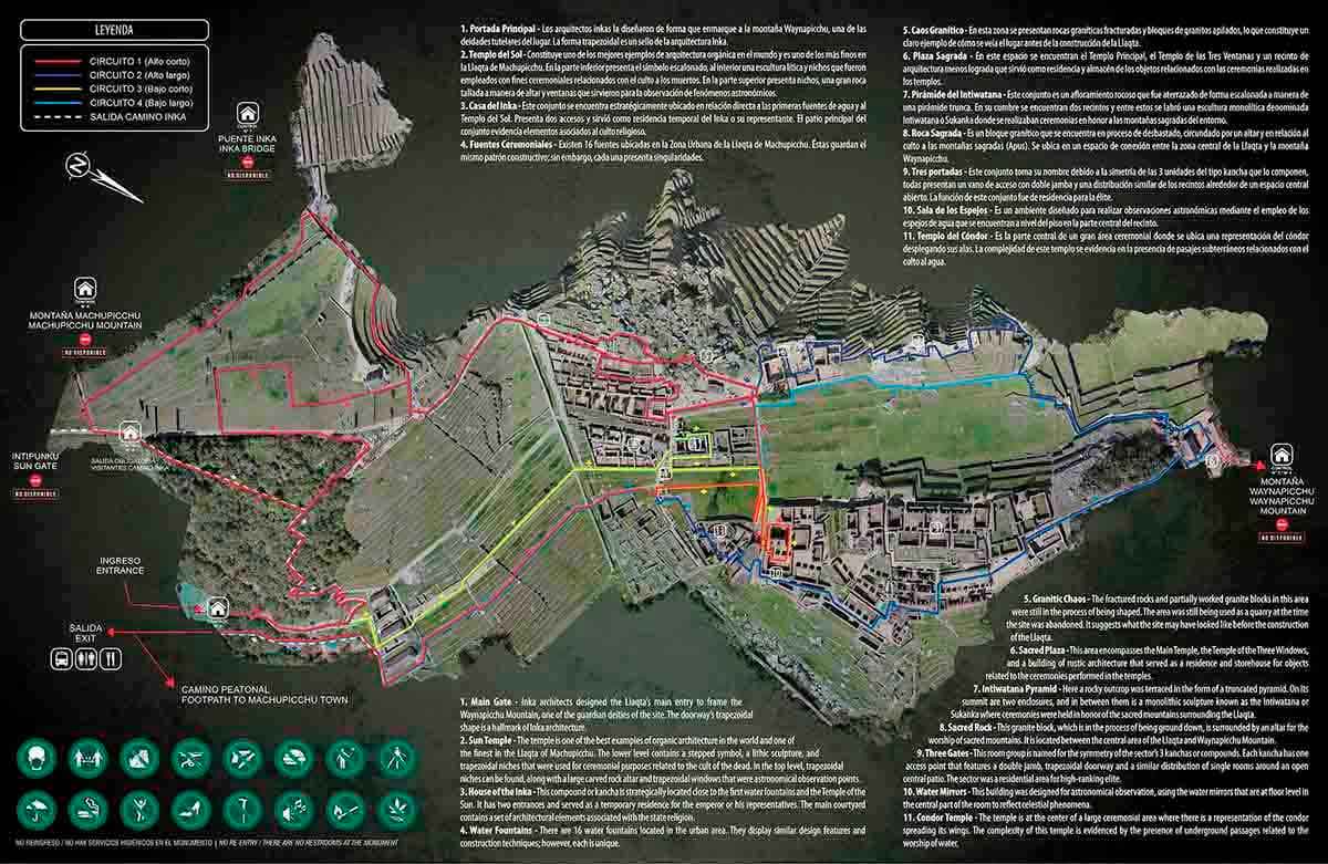 Machu Picchu circuits maps