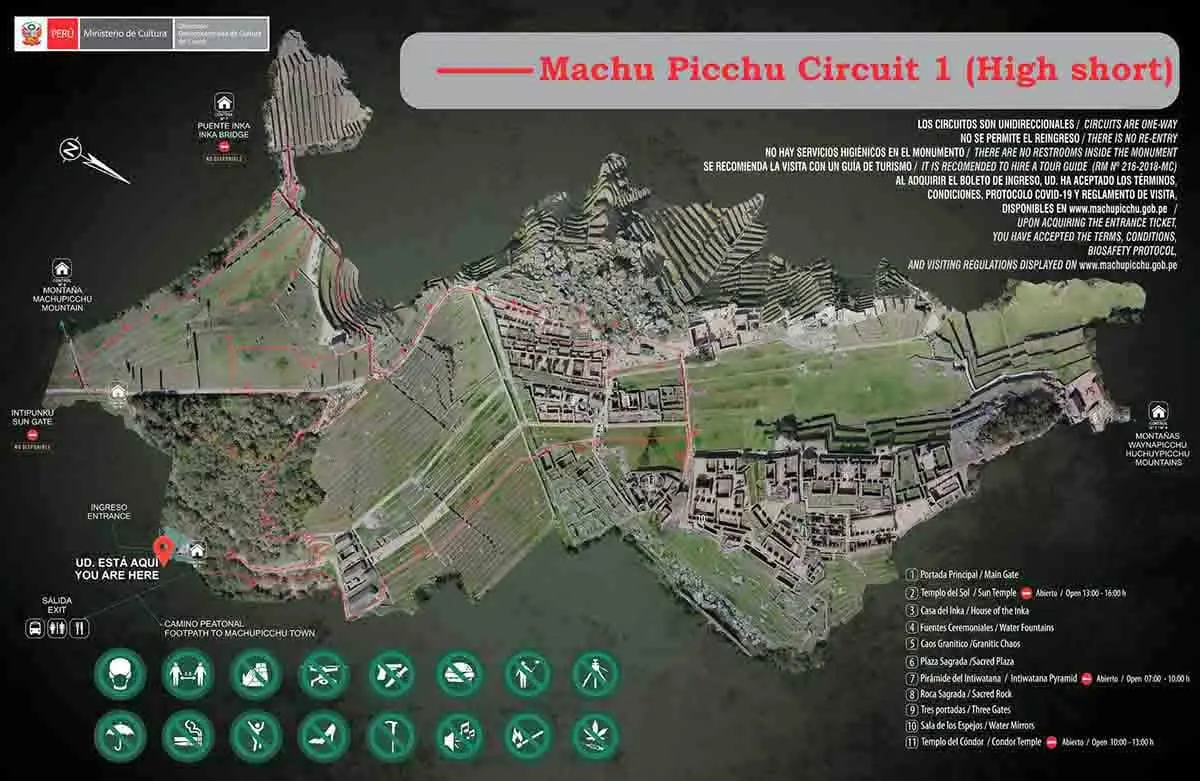 Machu Picchu ciurcuit 1 - Map